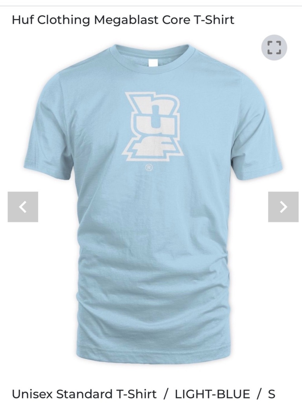 HUF Light Blue Logo Short Sleeve Tee